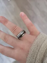 FDLK-anillos de acero inoxidable de carburo de tungsteno con incrustaciones, Flecha de meteorito de madera de Koa hawaiana, joyería para hombre, 8mm