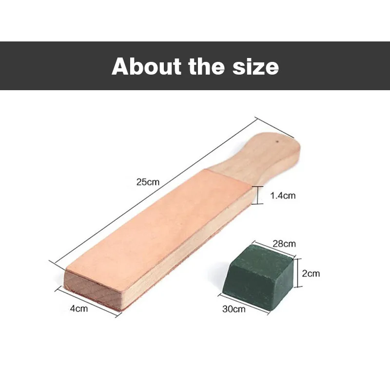 WUTA Leather Knife Sharpener Sharpening Strop Tool Black Wood Razor Polishing Board Fine Grinding with Polish Compound 8 Color leather knife sharpener