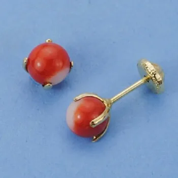 

GOLD EARRINGS 4-PIN CHORAL 5 MM