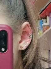 Pendientes de Clip de rana para mujer, de Color plateado, sin Piercing, cartílago falso, joyería bonita, 1 Uds., 2021