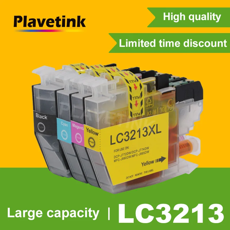 Plavetink LC3213 XL Совместимый картридж для принтера Brother LC 3213 DCP-J772DW DCP-J774DW MFC-J890DW MFC-J895DW