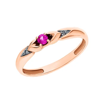 

Gold ring with rubies and diamonds sunlight sample 585