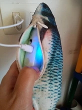 Muñeco eléctrico de peluche con forma de pez en movimiento para niños, juguete interactivo con carga USB para mascotas