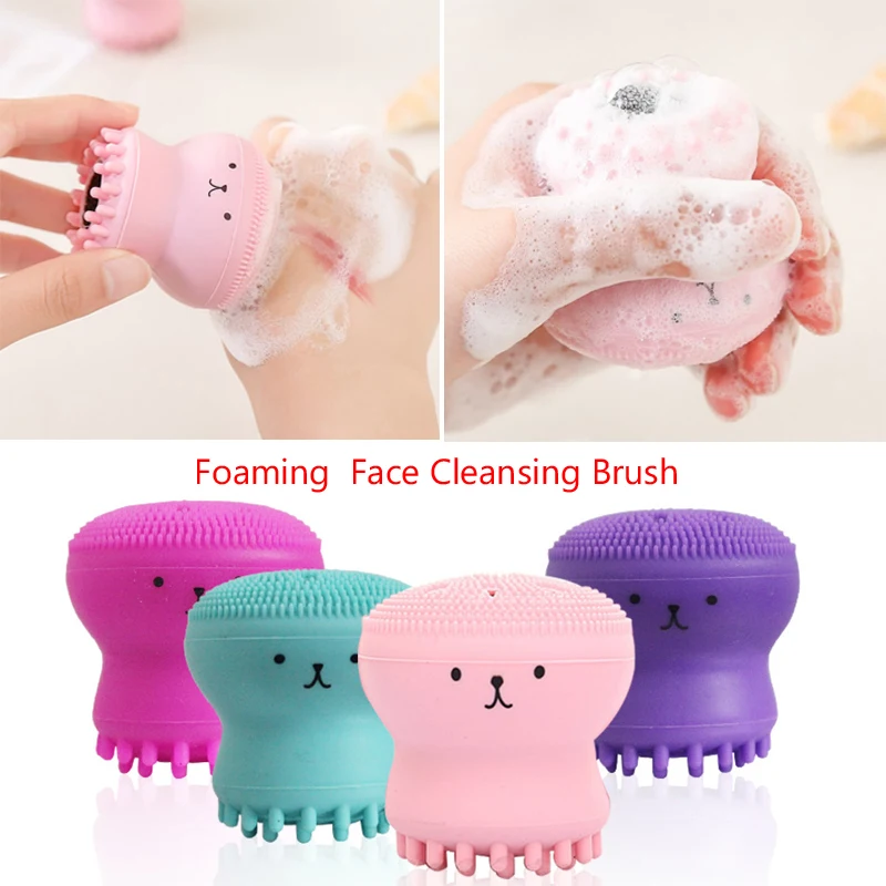 

Hot Silicone Octopus Foaming Face Cleansing Brush Facial Cleanser Wash Face Brush Cleaning Instrument Silicone Skin Care Tool