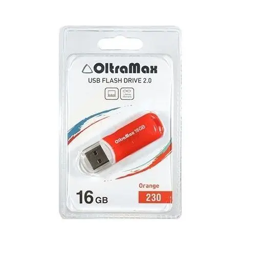 Память USB 16Gb OltraMax 230 оранжевый (OM-16GB-230-Orange) | Компьютеры и офис