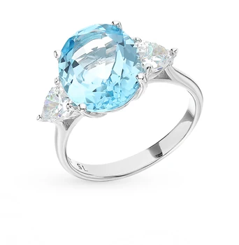

Silver ring with Topaz sunlight sample 925