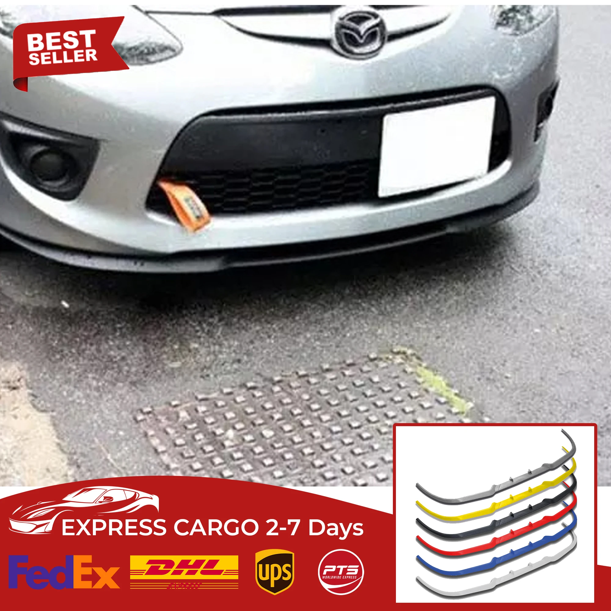 Per Mazda 2 2011-2014 Cupra R Spoiler Anteriore Paraurti Lip Euro Spoiler Lip Universal 3 Pcs Body Kit