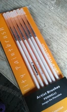 Juego de pinceles de punta fina, set de 6 pinceles #0, #00, #000 con pelo de nailon, para dibujo artístico