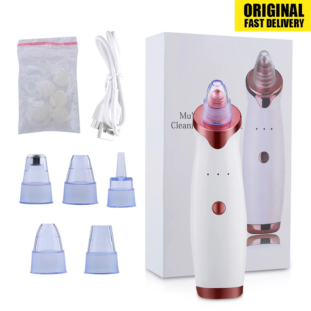 Electric Acne Remover Point Noir Blackhead Vacuum Extractor Tool Black