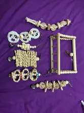 Bird-Toys Accessories Perch-Stand Cockatiel Budgie Parkiet Vogelspeelgoed 7pcs Jouet