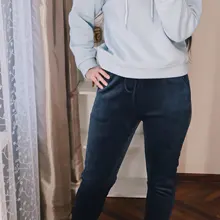 Corduroy Pants Trousers Velvet Fleece Winter Thick Black Female Women Straight for Workout