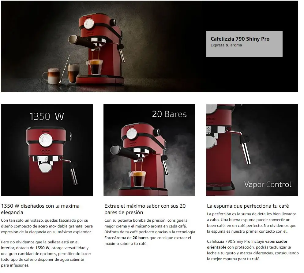 Cecotec Cafetera Express Cafelizzia 790 para espressos y cappuccinos, Brazo  portafiltros con Doble Salida y Dos filtros,|Ovens| - AliExpress