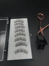 Conjunto de pestañas postizas magnéticas largas 3D de visón, pestañas postizas gruesas naturales magnéticas, 5 unidades