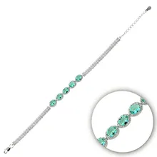 Серебряный 925 пробы браслет с цирконием