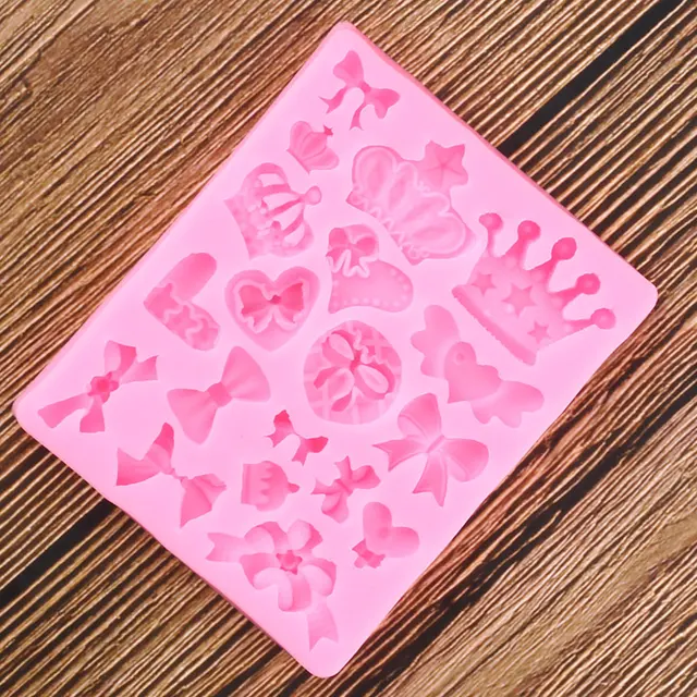 Rajzfilm Korona Csokornyakkendő Szilikon Formák Esküvői Cupcake Topper Fondant Sütemény Díszítő Szerszám - Image 5