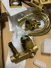 Bathroom Faucet Bathtub-Tap Concealed Shower-Set Wall-Mount Rozin Golden Square 8/10/12-