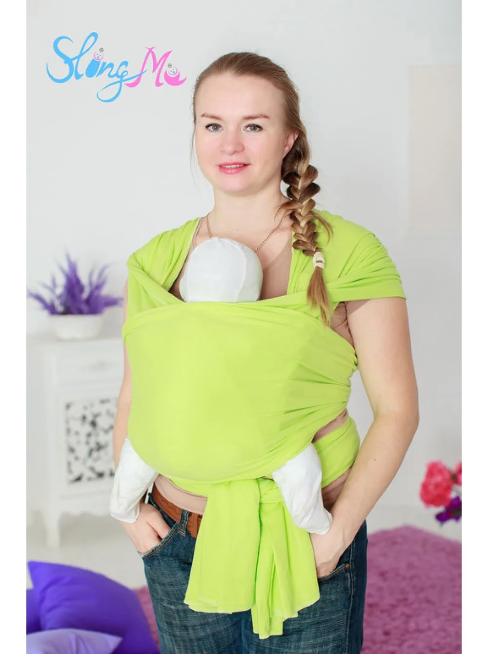 Слинг-шарф &quotСалатовый&quot | Мать и ребенок