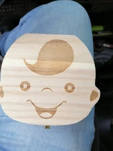 Caja de madera para dientes de bebé, organizador para dientes de leche en español/inglés/holandés/ruso/francés/italiano, almacenamiento de recuerdos para bebés, regalo
