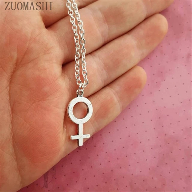 Collar símbolo femenino, joyería feminista, collar con símbolo de Venus, acero inoxidable, logotipo femenino, emblema del feminismo, amuleto, igualdad de género _ - AliExpress Mobile