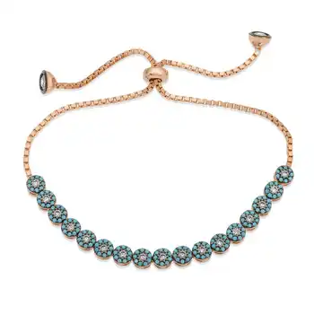 

Merve Silver Turquoise Gemstone Elevator Bracelet