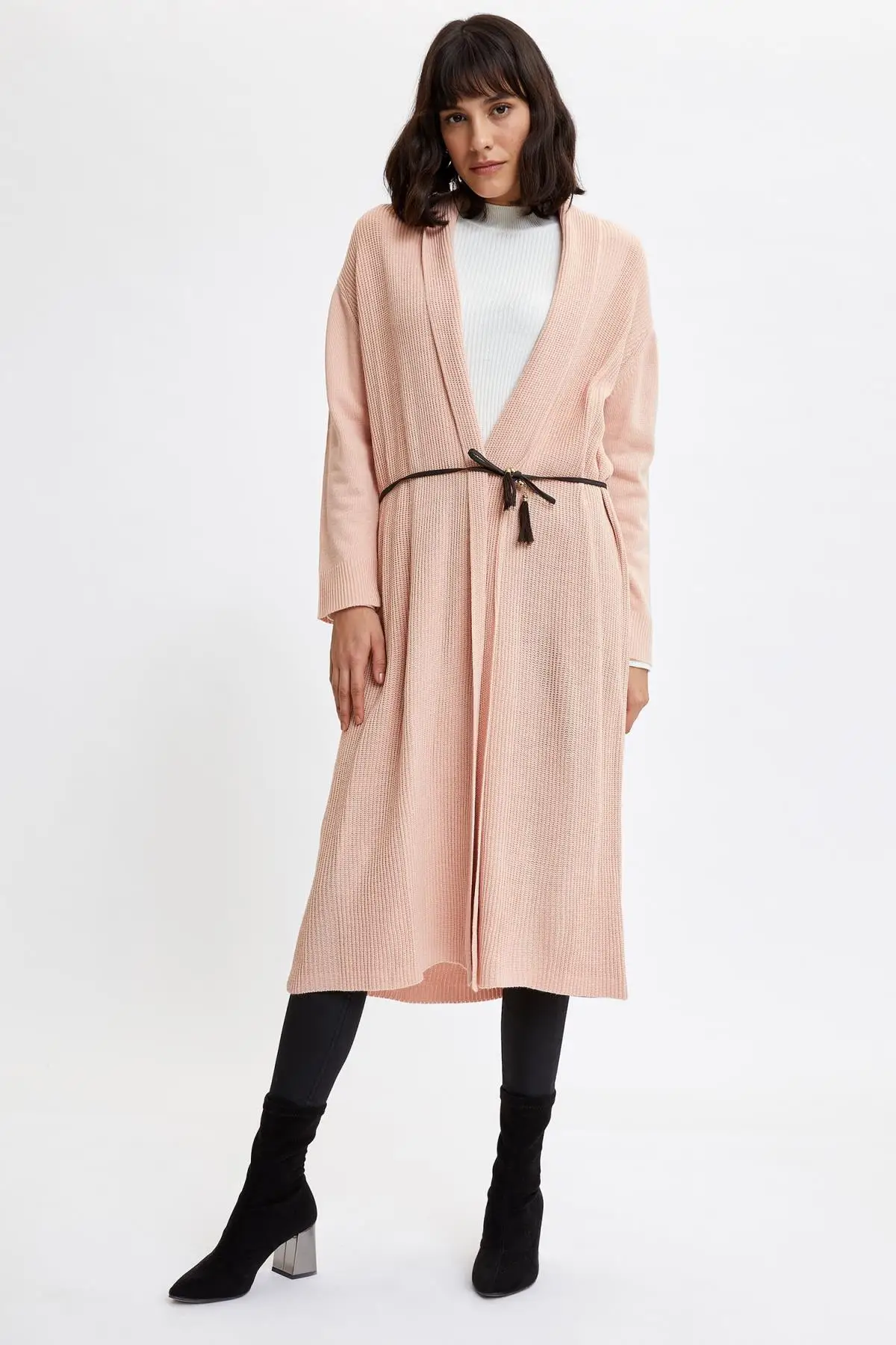 DeFacto женский длинный вязаный кардиган Топы Женские однотонные Cardigan N7079AZ19CW| |