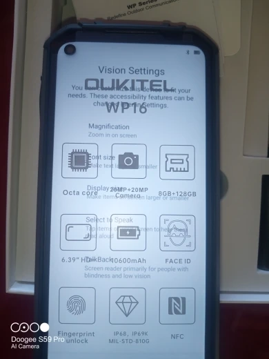 Oukitel WP16 Rugged Smartphone 6.4" 8GB + 128GB 10600mAh Octa Core Mobile Phone 20MP Camera Helio P60 Cell Phone NFC