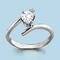 

Ring with cubic zirconia aquamarine Swarovski, Silver 925