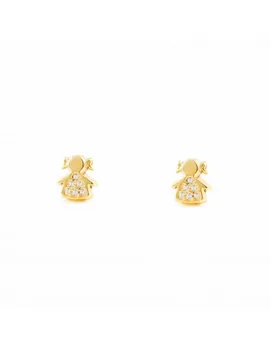 

Earrings Bebe or Girl Yellow Gold Doll with Zircons