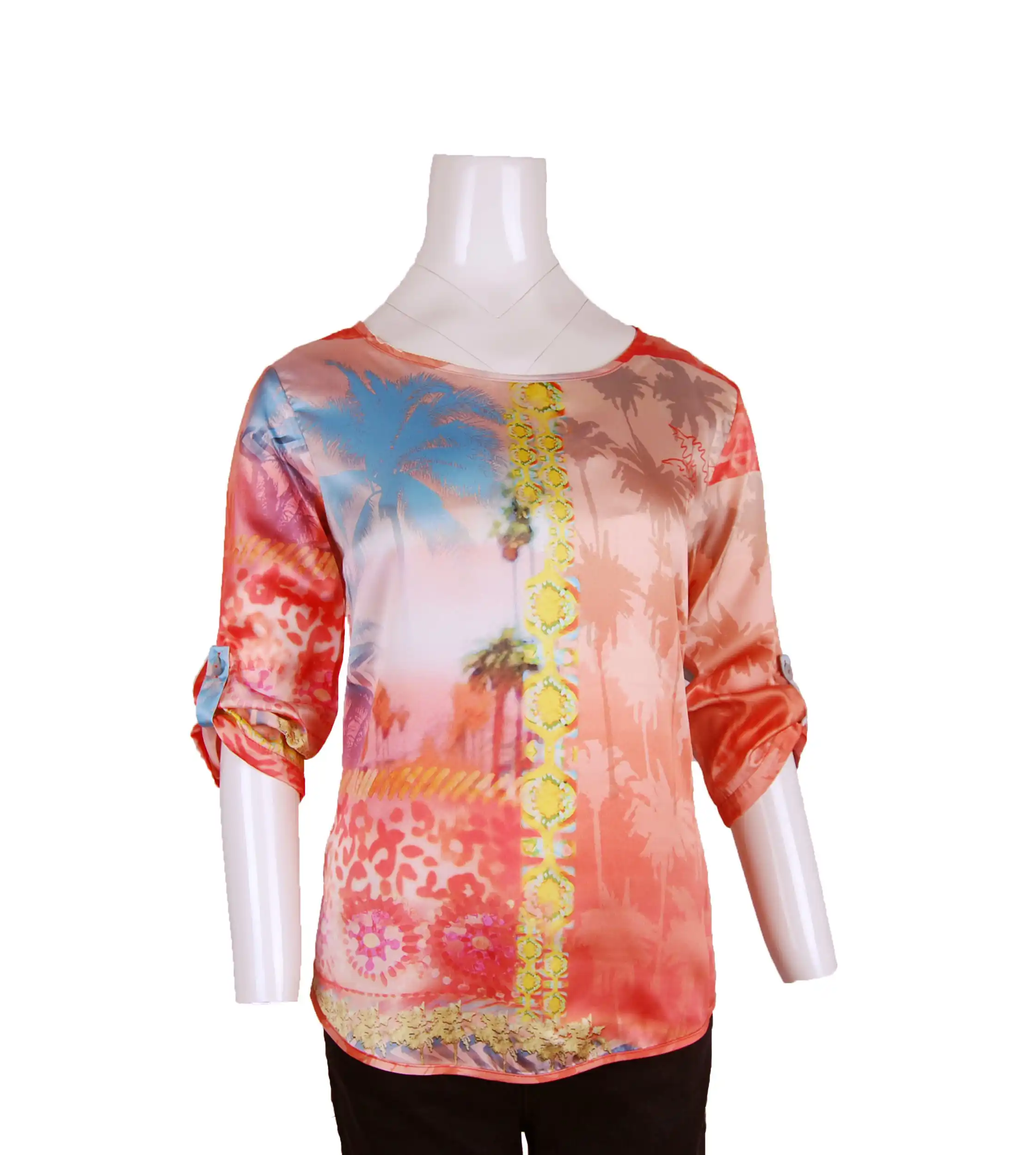 patterned satin blouse