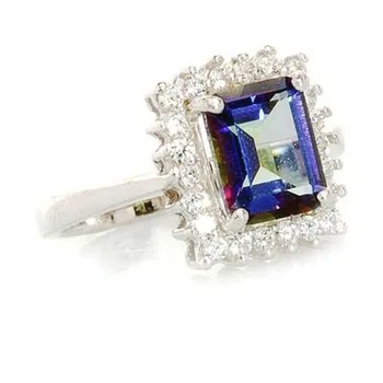 

Silver ring with Topaz and quartz Mystic