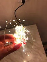 Led-Strip Garland Battery-Operated Party-Decoration Fairy Silver Christmas Wedding Copper