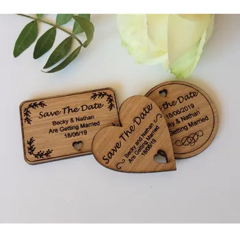 

Wood Save The Date wedding Magnets, Personalized wooden rustic Various Styles magnet, baby shower present, Gift Favors For Guest