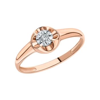 

Gold ring with diamonds sunlight sample 585