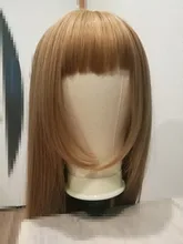 La Sylphide-Peluca de pelo largo sintético liso para mujer, de raíz marrón oscuro, ombré, marrón, con flequillo, Cosplay, Halloween