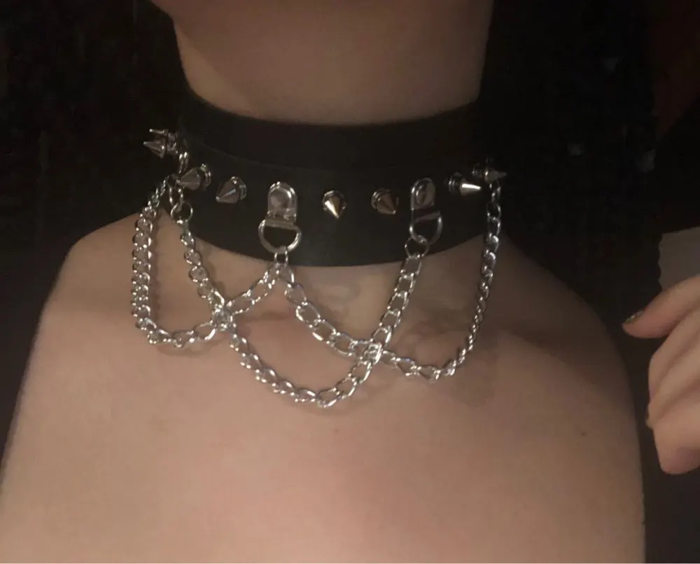 Choker With Spikes and Chains Pastel gothic E-girl photo review