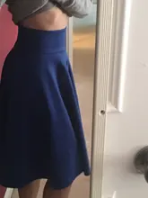 Skater Skirt Midi Knee-Length Vintage High-Waist Cotton Women New-Fashion Ladies Swing