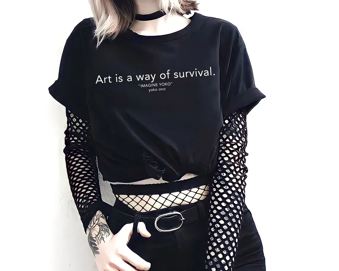 

Skuggnas New Arrival Art is a Way of Survival T-shirt Tumblr Hipster t shirts Harajuku Grunge Tees Slogan Graphic Fashion Tops