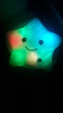 34CM Creative Toy Luminous Pillow Soft Stuffed Plush Glowing Colorful Stars Cushion Led
