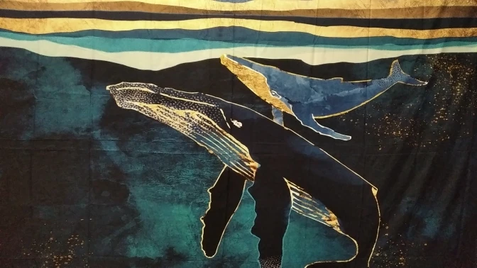 Styl japoński gobelin ścienny abstrakcyjny malowany wieloryb zachód słońca górski las hipisowska mandala gobelin ściana krajobra