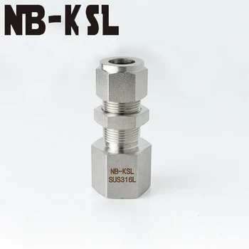 

NB-KSL 316 Stainless Steel Ferrule Tube Female Thread Compression Fitting Connector Bulkhead Union 1/4-1/8 1/2-3/8 1/2-1/2