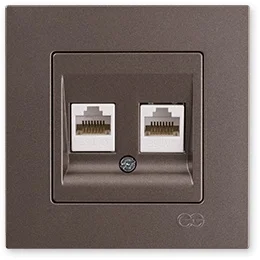 

PnpnElectrıc Gns Eqona Metallic Mocha Double Data Socket (2 xRJ45 Cat5)