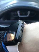 Cristal + cubierta para carcasa de reloj Apple iWatch, parachoques de fibra de carbono + Protector de pantalla Apple watch series 5 4 3 44mm 40MM 38mm 42MM