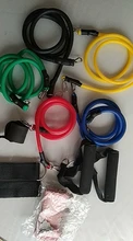 Bandas de resistencia de cuerda para ejercicios, 5 tubos elásticos cTPR para fitness, cinta de yoga, equipo para entrenamiento deportivo en interiores, conjunto de 11 uds.