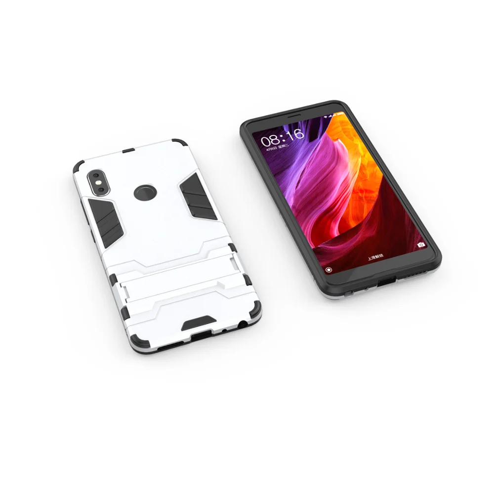 Чехол для Xiaomi Redmi Note 5 и Note Redmi 5 Pro серебристый с сопортом-чехол Гибридный противоударный Прочный