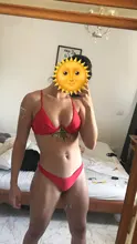Conjunto de Bikini brasileño sin relleno para mujer, bañador Sexy de realce, traje de baño Bandage en 4 colores, envío directo