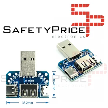 

Module adapter USB male to USB-microUSB-type C female 2.54mm