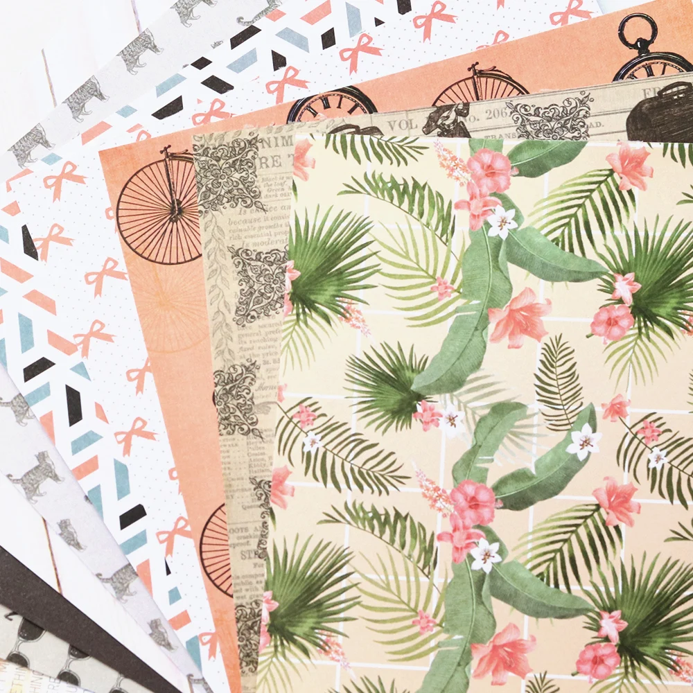 크리에이티브 패스 6인치 스크랩북킹 용품 디자이너 공예 재료 장 종이 저널 배경 종이 접기 팩 산성 없는