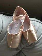 Zapatillas de ballet de satén con cintas para niña y mujer, calzado de ballet profesional con puntera