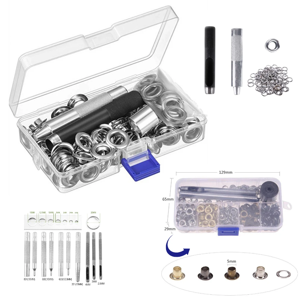 3mm 5mm Grommet Tool Kit Grommets Eyelets 6mm 10mm 12mm 14mm Inside