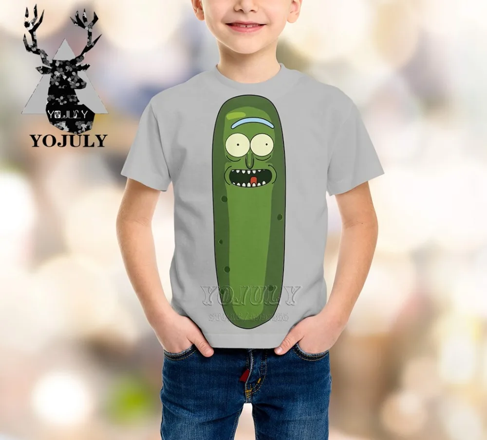 YOJULY/детская одежда футболка с 3D принтом pickle rick Одежда для больших детей летние модные футболки для мальчиков и девочек-подростков с круглым вырезом A383